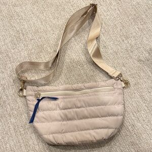 Stylish Cream Quilted Crossbody Bag
